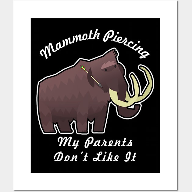 🦖 Rebellious Woolly Mammoth Loves His Mammoth Piercing Wall Art by Pixoplanet